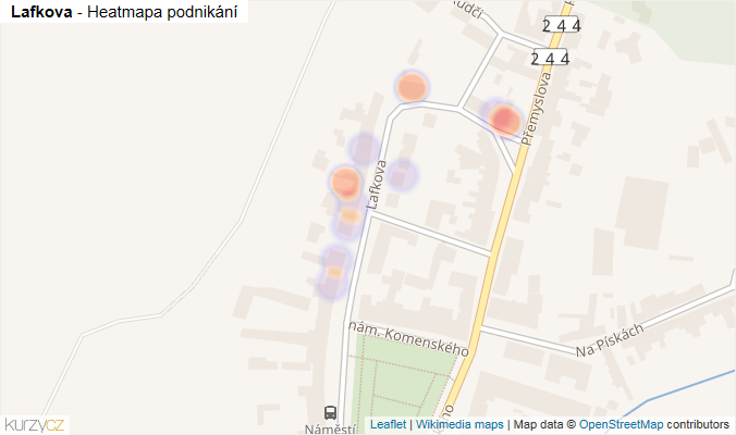Mapa Lafkova - Firmy v ulici.