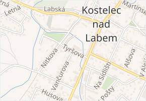 Tyršova v obci Kostelec nad Labem - mapa ulice