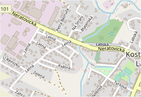 U Potoka v obci Kostelec nad Labem - mapa ulice