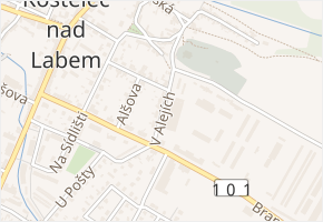 V Alejích v obci Kostelec nad Labem - mapa ulice