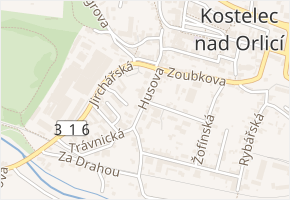 Husova v obci Kostelec nad Orlicí - mapa ulice