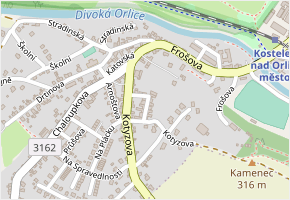 Kamenečná v obci Kostelec nad Orlicí - mapa ulice