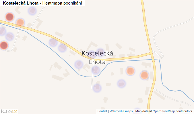 Mapa Kostelecká Lhota - Firmy v části obce.