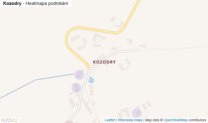 Mapa Kozodry - Firmy v části obce.