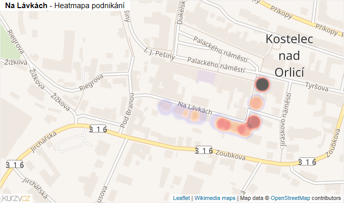 Mapa Na Lávkách - Firmy v ulici.