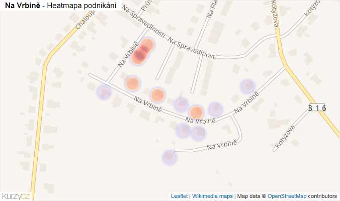 Mapa Na Vrbině - Firmy v ulici.