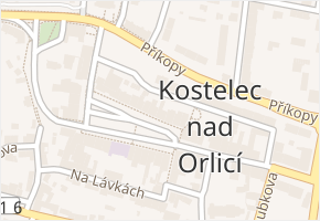 Palackého náměstí v obci Kostelec nad Orlicí - mapa ulice
