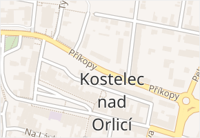 Příkopy v obci Kostelec nad Orlicí - mapa ulice