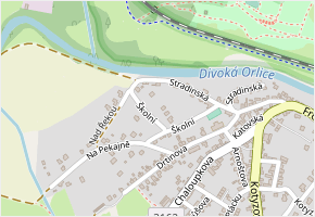Školní v obci Kostelec nad Orlicí - mapa ulice