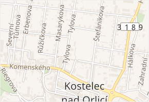 Stadion v obci Kostelec nad Orlicí - mapa ulice