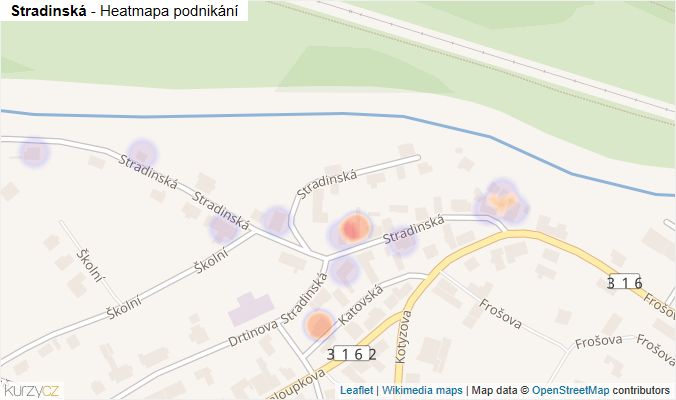 Mapa Stradinská - Firmy v ulici.
