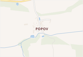 Popov v obci Kostelec - mapa části obce