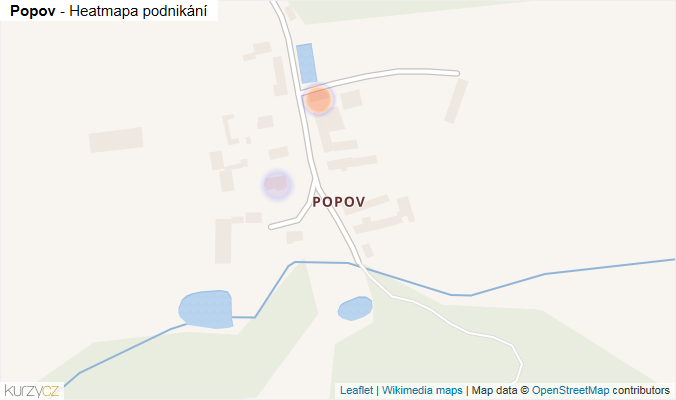 Mapa Popov - Firmy v části obce.