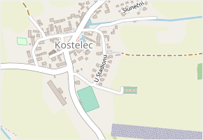 U Stadionu v obci Kostelec - mapa ulice