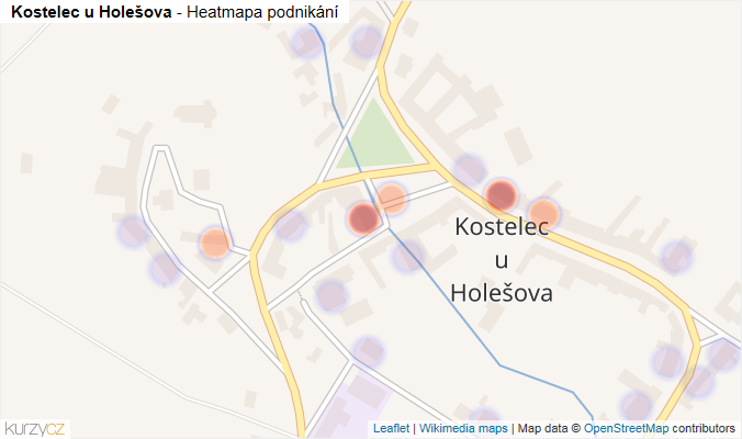 Mapa Kostelec u Holešova - Firmy v části obce.
