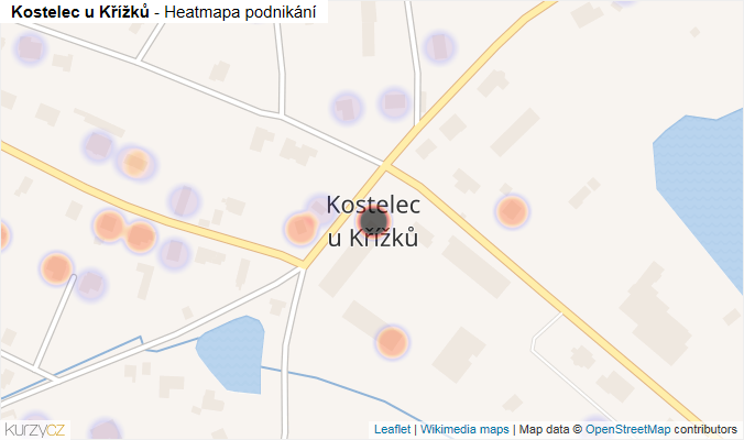 Mapa Kostelec u Křížků - Firmy v části obce.