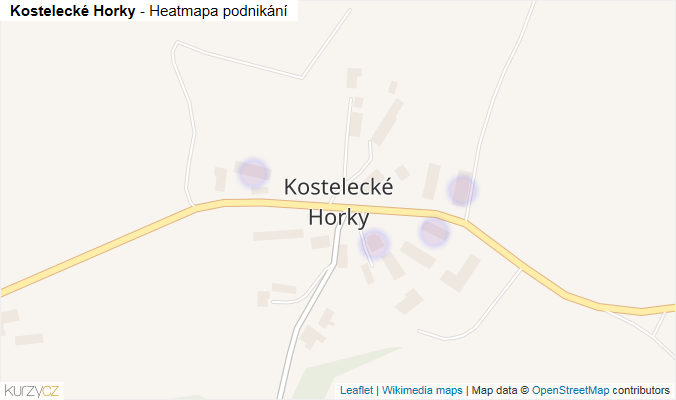 Mapa Kostelecké Horky - Firmy v části obce.
