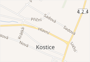 Hlavní v obci Kostice - mapa ulice
