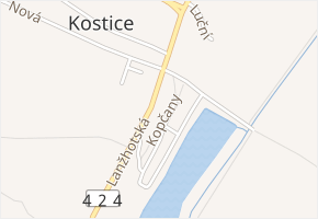 Kopčany v obci Kostice - mapa ulice