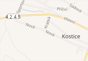 Nová v obci Kostice - mapa ulice