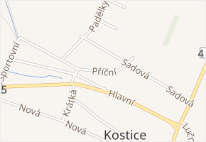 Příční v obci Kostice - mapa ulice