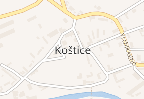 Koštice v obci Koštice - mapa části obce