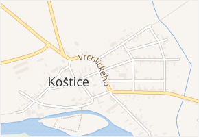Říční v obci Koštice - mapa ulice