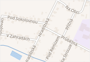 Hradištská v obci Kostomlaty nad Labem - mapa ulice