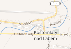 Na Bahnech v obci Kostomlaty nad Labem - mapa ulice