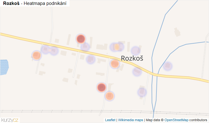 Mapa Rozkoš - Firmy v části obce.