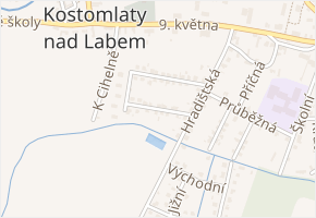 V Zahradách v obci Kostomlaty nad Labem - mapa ulice