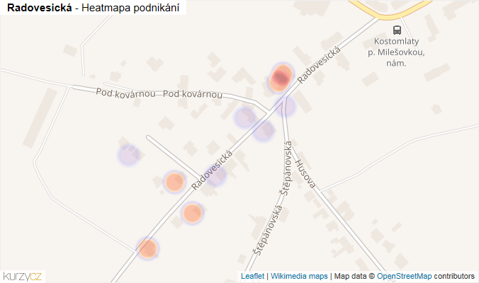 Mapa Radovesická - Firmy v ulici.