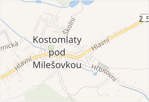 Svážná v obci Kostomlaty pod Milešovkou - mapa ulice