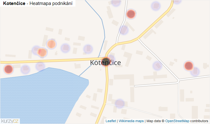 Mapa Kotenčice - Firmy v části obce.
