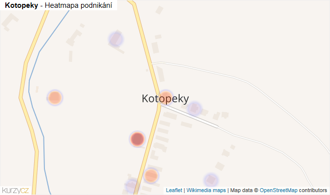 Mapa Kotopeky - Firmy v části obce.