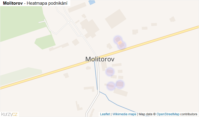 Mapa Molitorov - Firmy v části obce.