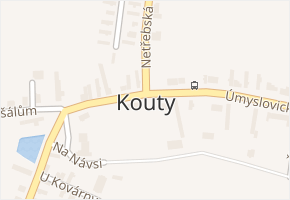 Kouty v obci Kouty - mapa části obce
