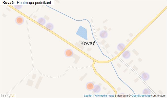 Mapa Kovač - Firmy v části obce.
