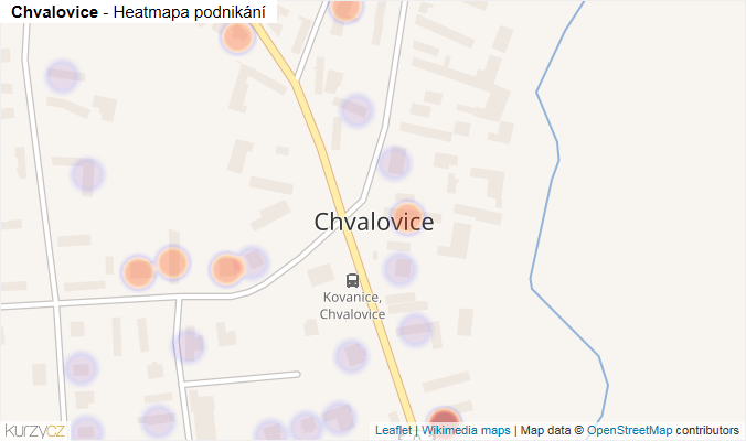 Mapa Chvalovice - Firmy v části obce.