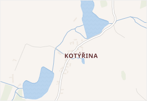 Kotýřina v obci Kovářov - mapa části obce