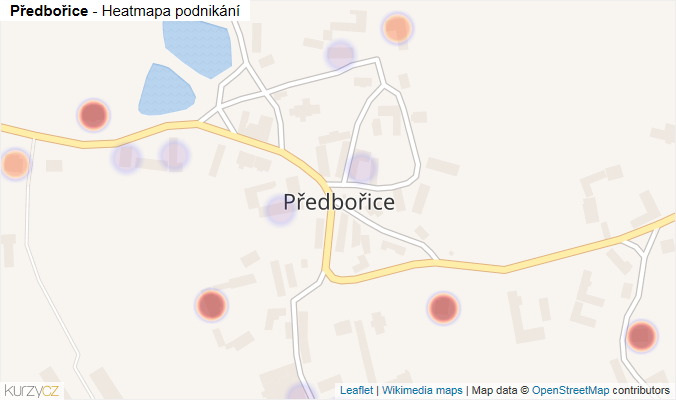 Mapa Předbořice - Firmy v části obce.