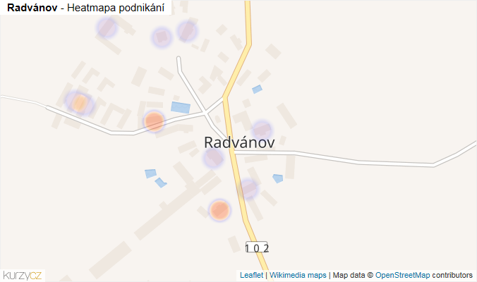 Mapa Radvánov - Firmy v části obce.