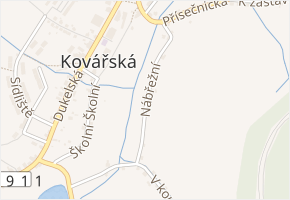 Nábřežní v obci Kovářská - mapa ulice