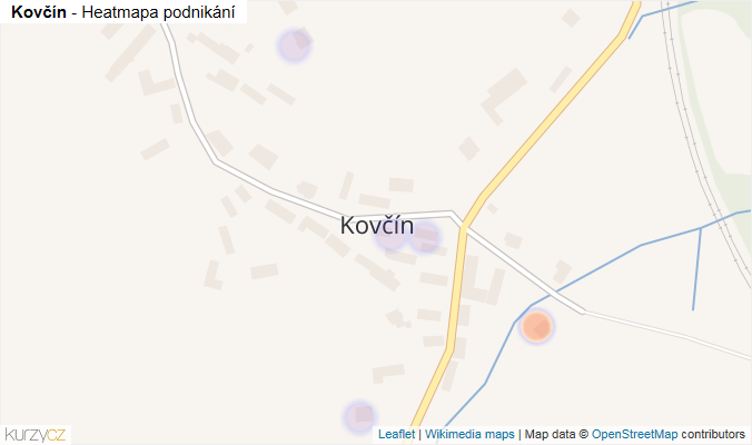 Mapa Kovčín - Firmy v části obce.