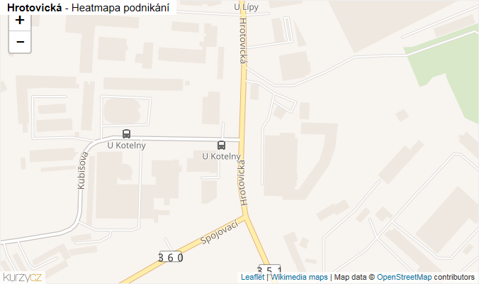 Mapa Hrotovická - Firmy v ulici.