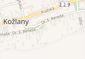 Dr. E. Beneše v obci Kožlany - mapa ulice