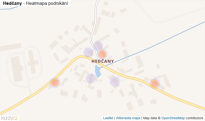Mapa Hedčany - Firmy v části obce.