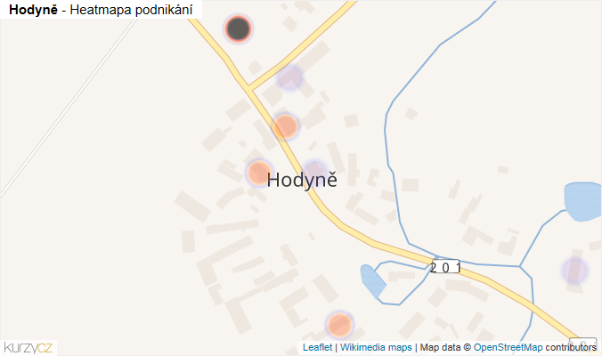 Mapa Hodyně - Firmy v části obce.