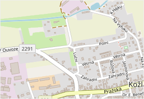 Luční v obci Kožlany - mapa ulice