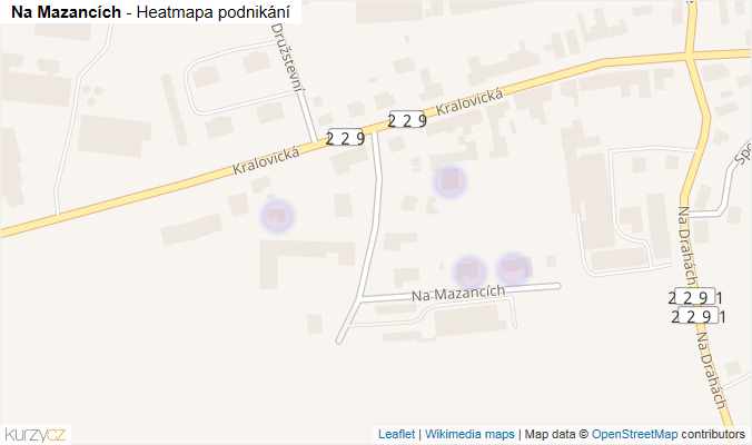 Mapa Na Mazancích - Firmy v ulici.